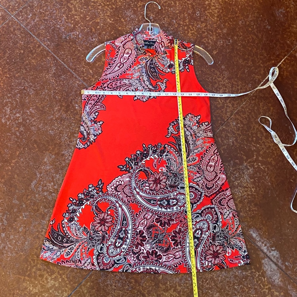 Melissa Paige Sleeveless Tunic Paisley Red XS - Picture 2 of 8
